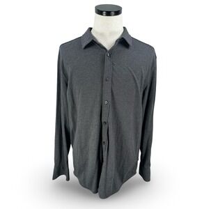 UNTUCKit Mens XXL Slim Gray Heather Jersey Flannel Cotton Long Sleeve Shirt